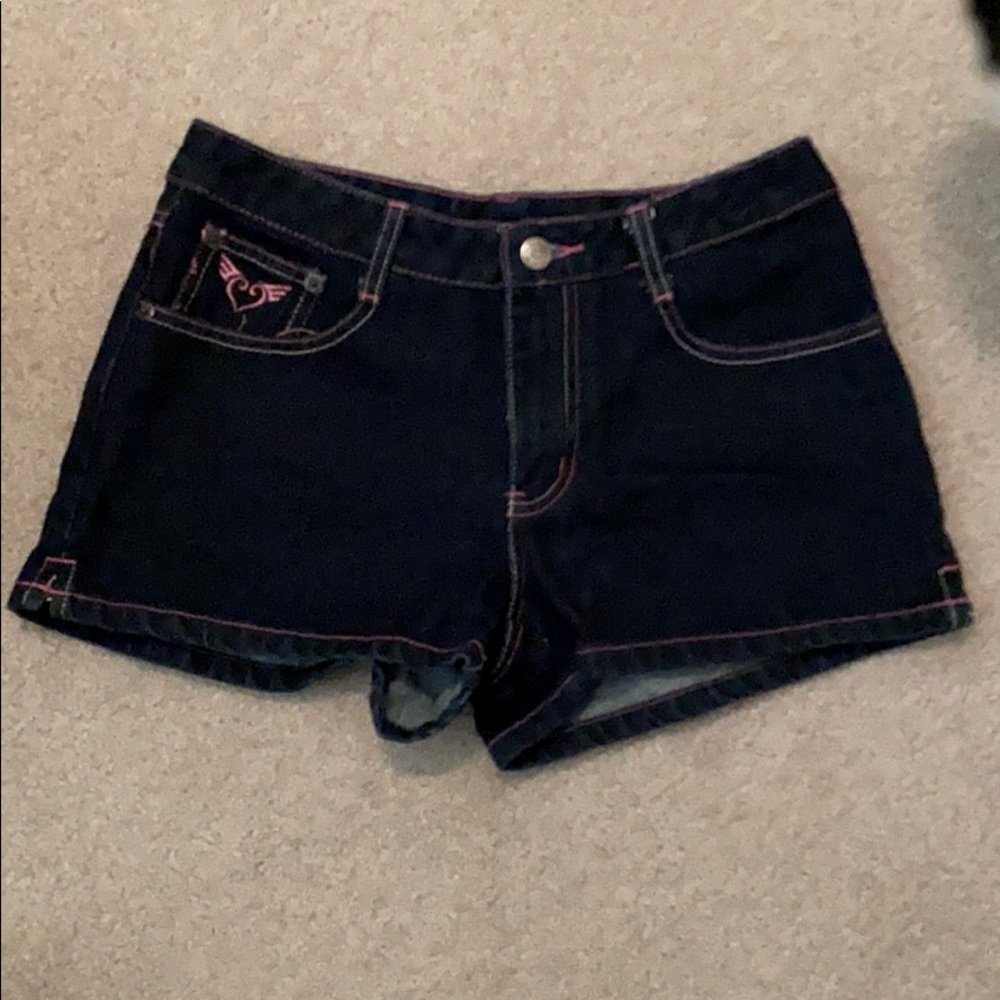 Girls Dark Denim Shorts